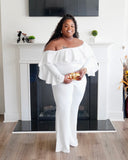 Off the Shoulder Ruffle Jumpsuit