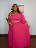 Pink One Shoulder Cutout Dress