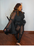 Oversized Sheer High-low Exaggerated Top