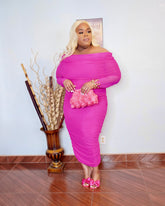 Pink Ruched Dress