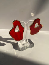 Oblong Red Earrings