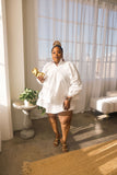 Long Sleeve White Flair Dress