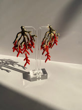 Red & Gold Layered Earrings