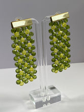Green Beaded Flat Earrings