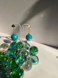 Teal Iridescent Ball Bracelet