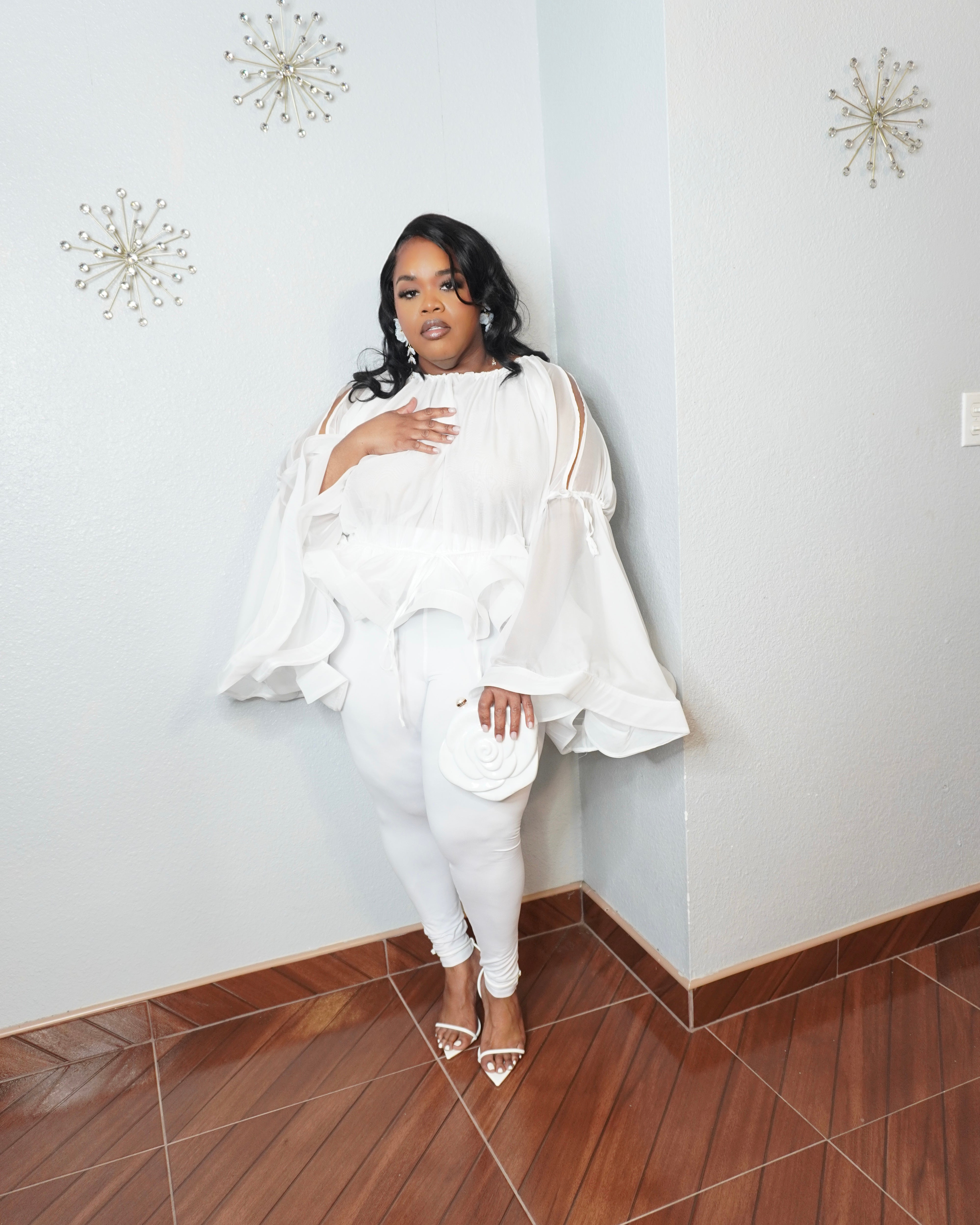 Oversized chiffon blouse for curvy women