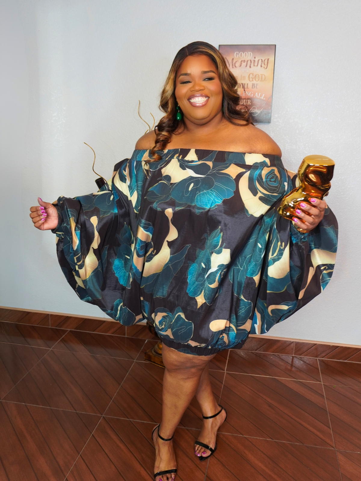 Short Balloon Flower Dress