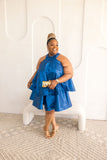 Satin Ruffle Layered Dress