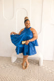 Satin Ruffle Layered Dress