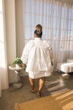 Long Sleeve White Flair Dress