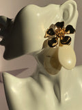 Golden Bloom Teardrop Statement Earrings