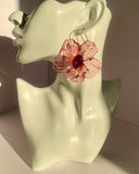 Rosé Bloom Statement Flower Earrings