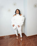 Plus size all white brunch outfit