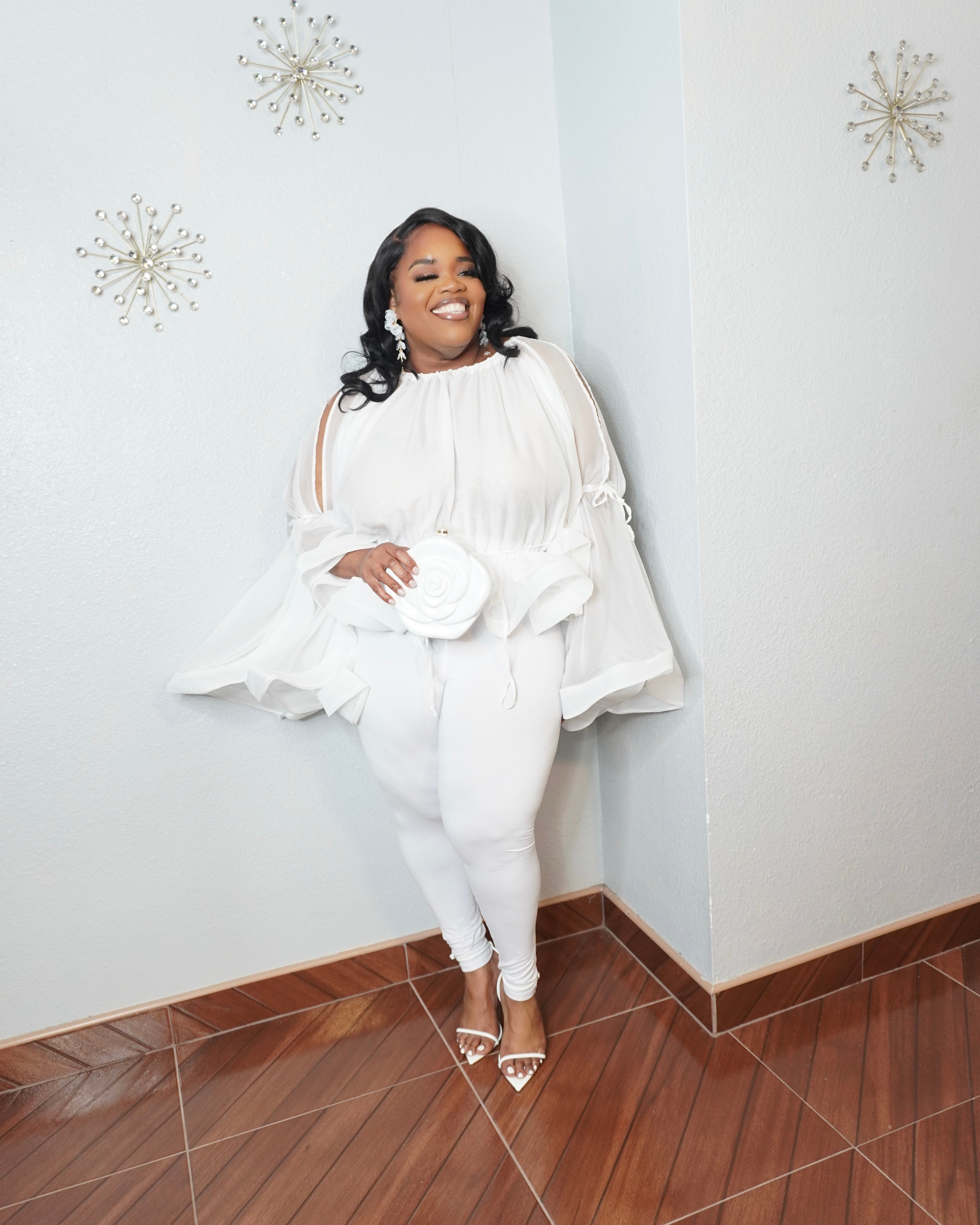 Plus size oversized sheer statement blouse