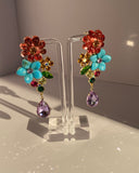 Enchanted Bloom Crystal Drop Earrings