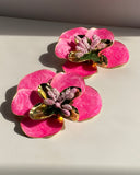 Pink Flower Earrings