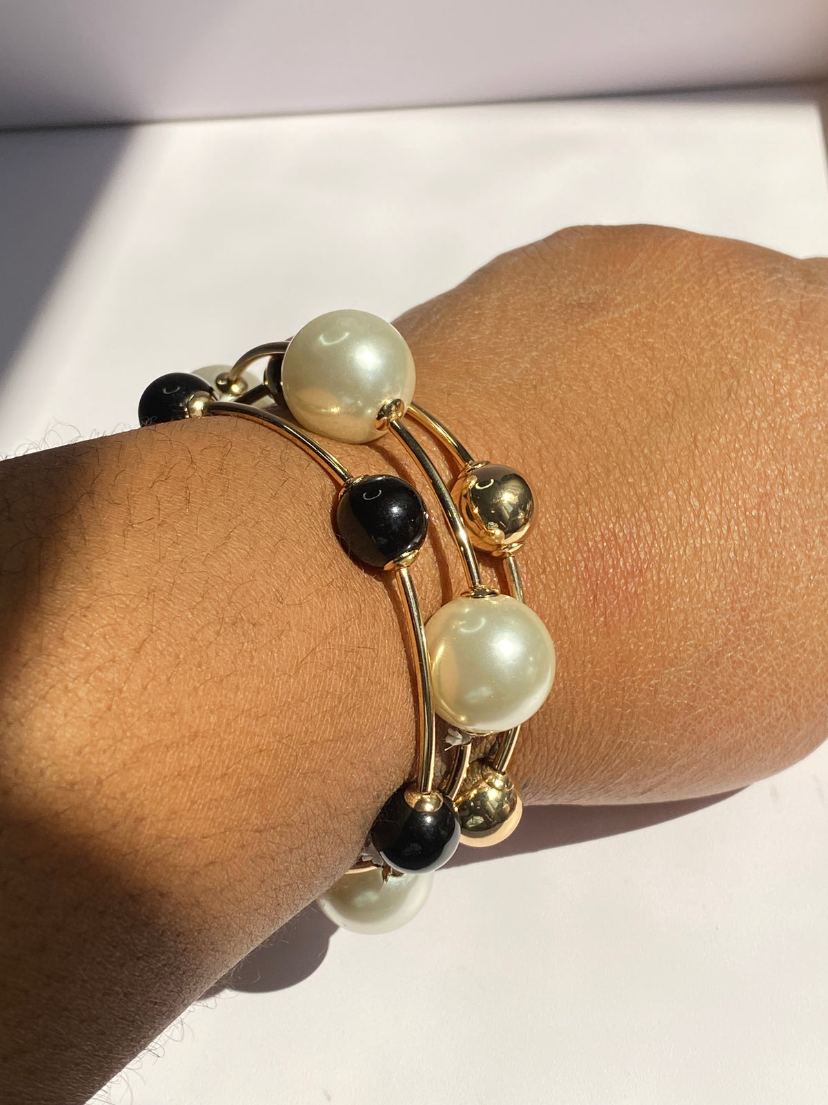 Black and White Ball Bracelets