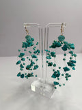 Teal String Earrings